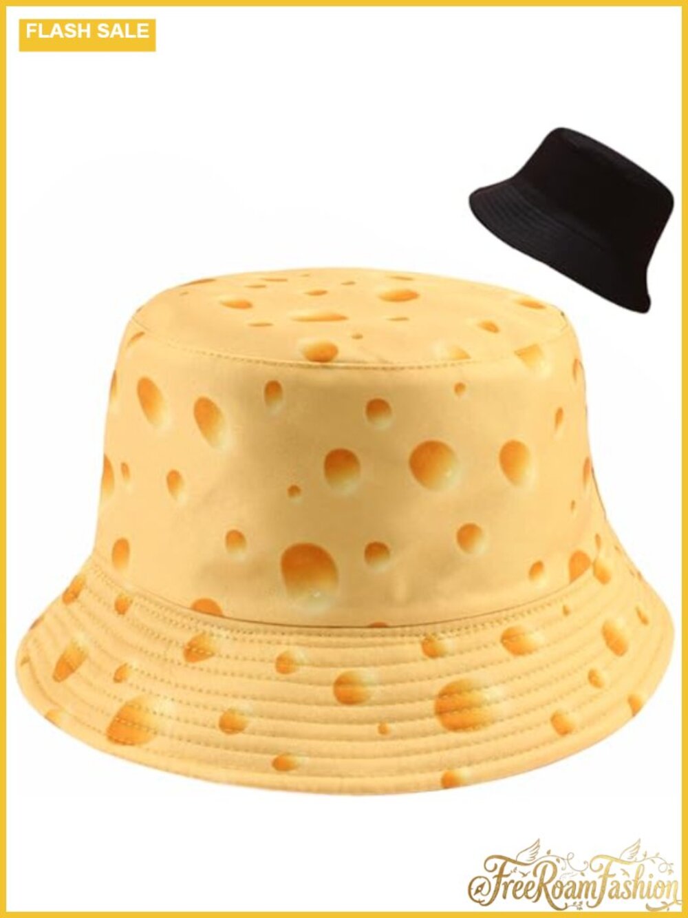 Reversible Bucket Hat Cotton Polyester Packable Sun Hat Unisex Outdoor